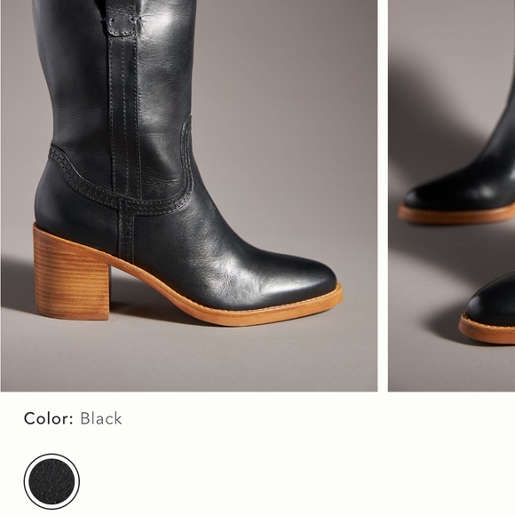 NWOT Dolce Vita Black Leather Heeled Boots - Picture 11 of 11